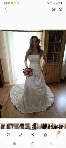 Brautkleid mit handschuhen und - brautkleid,