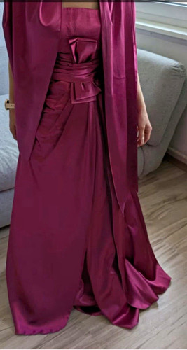 Rosa satin brautjungfernkleid - satin,
